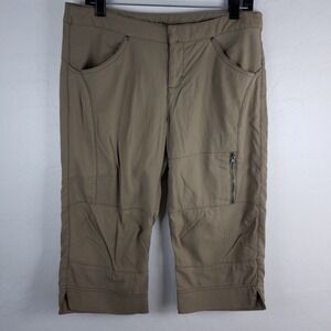 Athleta 34x17 Commuter Capri Trail Hiking Pants Women's Size 10 Brown Zip Pocket